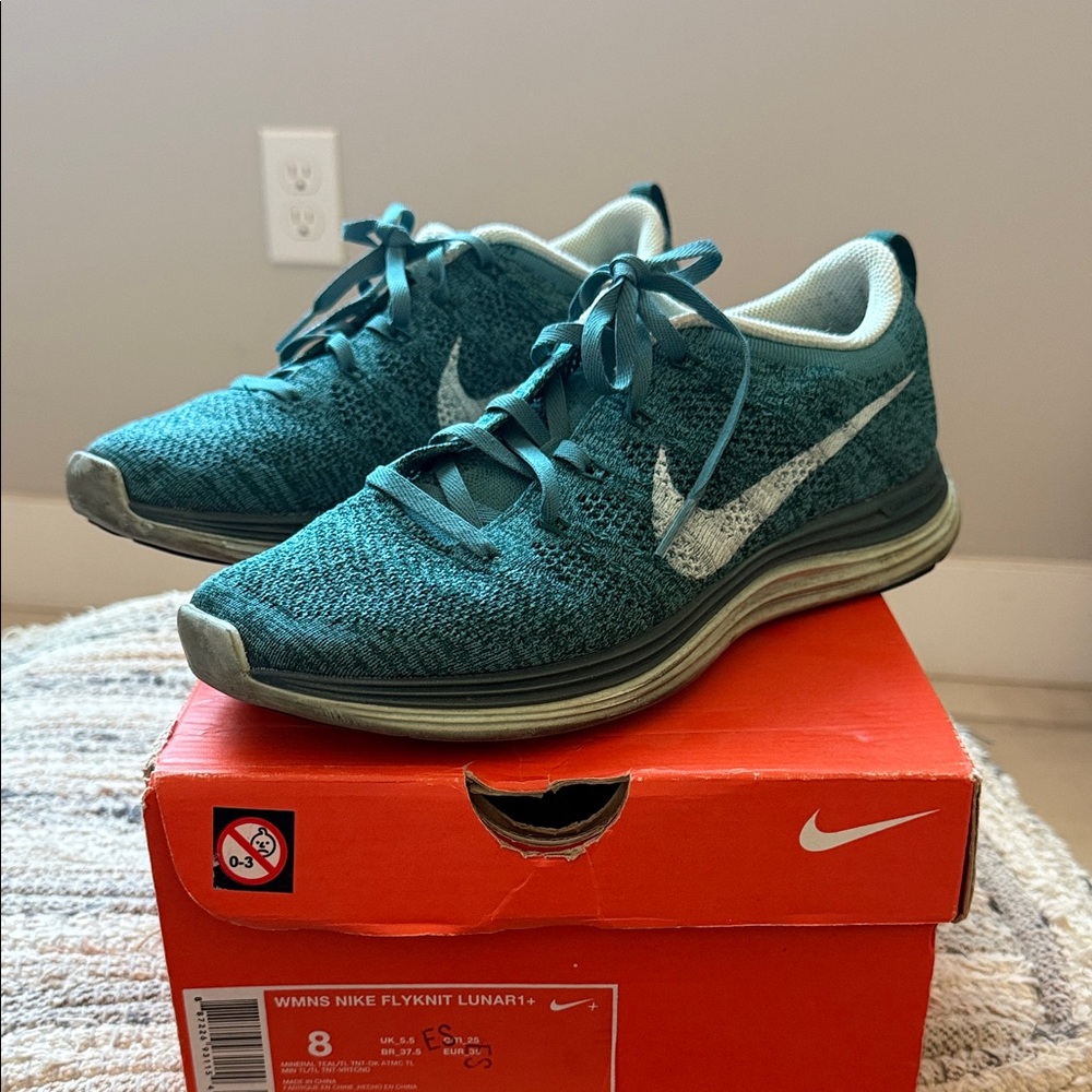 Women’s Nike Flyknit Lunar+ Teal Running Shoes